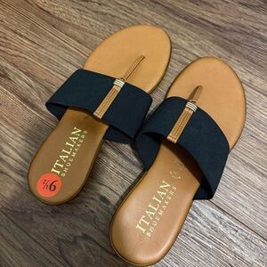 Italian Shoemakers Women's Black and Tan Sandals
